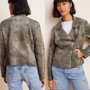 Anthropologie Marrakech Green Camo Moto Jacket. Size Medium.